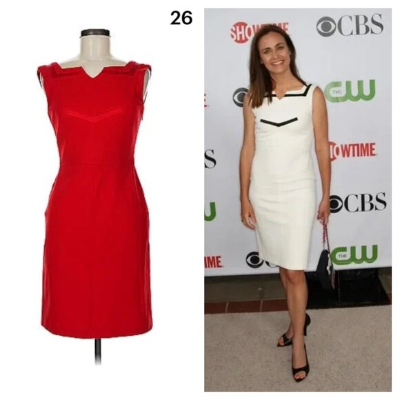 Sz 8 Diane Von Furstenberg Red Michelle Bodycon Dress - Picture 2 of 16